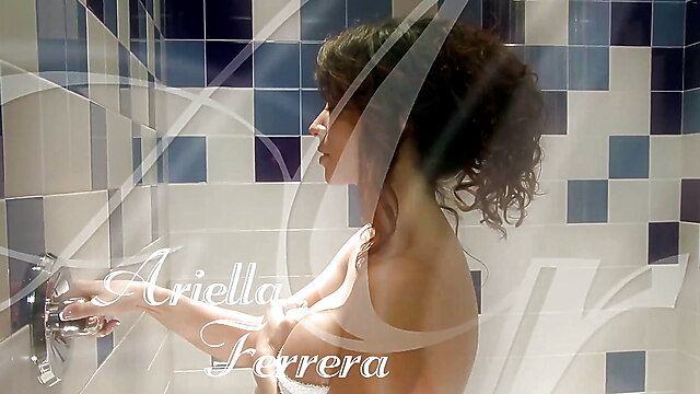 Self body touch, my she t water, shaved ariella ferrera, fingering in the shower, shower actress
